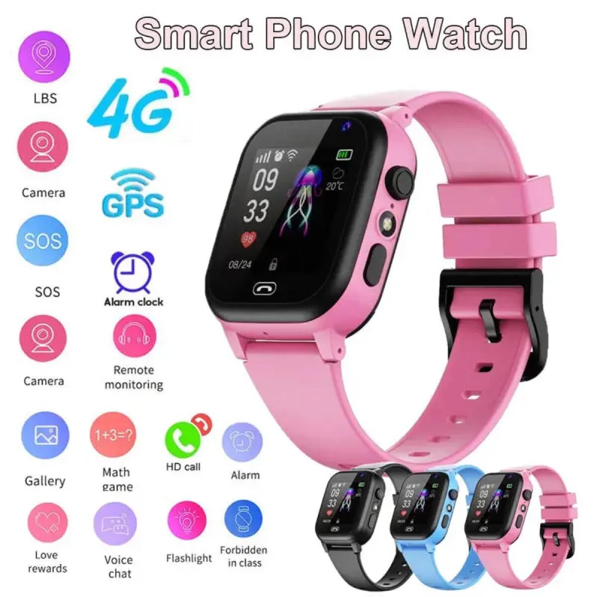 Heart Rate Gps Watch - Reloj inteligente para niños 4G multifuncional