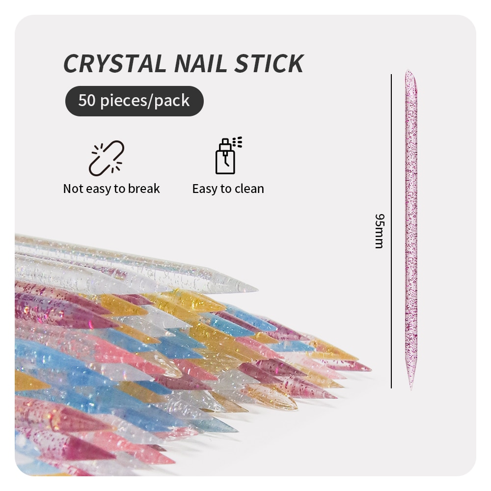 Crystal Press Tool - 50 Uds. Empujador de cutícula de