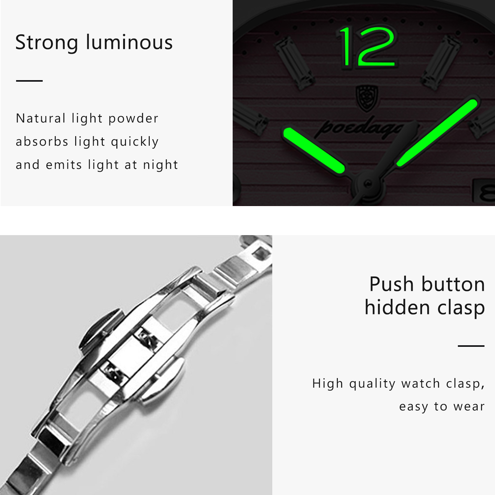 Reloj de pulsera POEDAGAR cuad - Waterproof Diving Watch reseña y precio