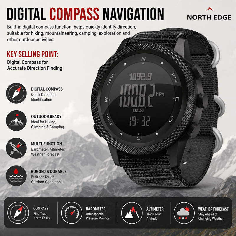 Reloj Digital para Hombre NORT - Altimeter Compass Watch reseña y precio