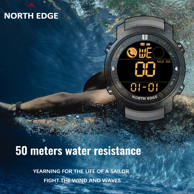 NORTH EDGE-reloj inteligente p - Smartwatch Running Watches For Men reseña y precio