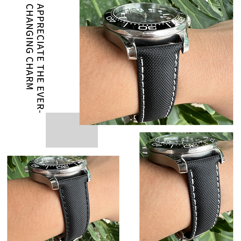 Correa de reloj de nailon y cu - Omega Watch Speedmaster reseña y precio