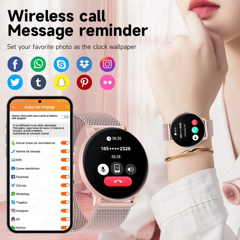 Reloj inteligente con llamadas - Watches Ladies Smartwatch reseña y precio