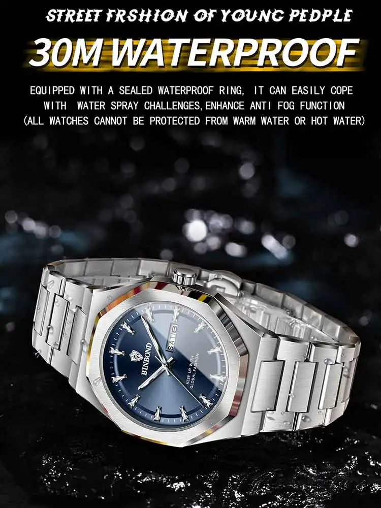 BINBOND, reloj de cuarzo a la  - Smartwatch Trending Watches For Men reseña y precio